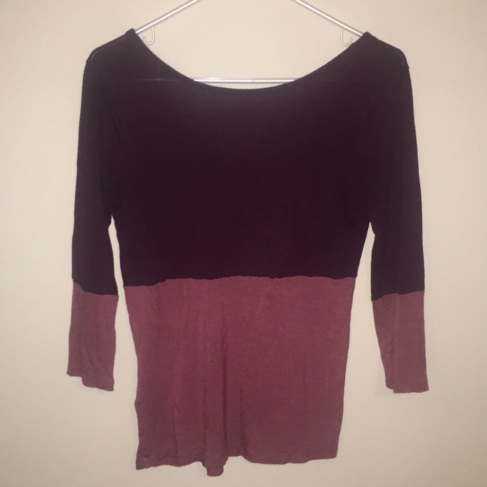BCBG Two-toned 3/4 length sleeve shirt